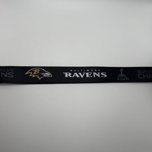NWT NFL Baltimore Ravens Super Bowl XLVII Champions Lanyard Keychain ID Holder - Picture 2 of 5